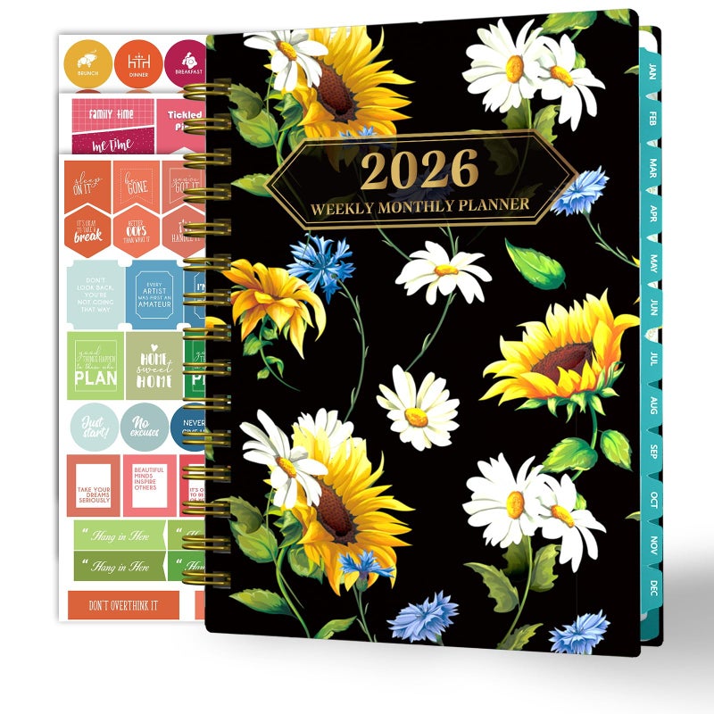 Ymumuda 2026 Planner, Daily Weekly Monthly Planner, 2026 Calendar Planner (Jan 2026 - Dec 2026), 8.4"" x 6.3"", Teacher School Student Work Agenda with Tabs, Ideal for School Office Supplies - Image 1